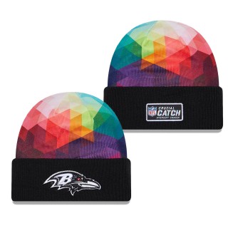 Baltimore Ravens Black 2023 NFL Crucial Catch Cuffed Knit Hat