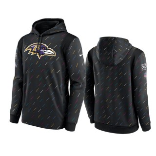 Men's Baltimore Ravens Charcoal Therma Pullover 2021 NFL Crucial Catch Hoodie