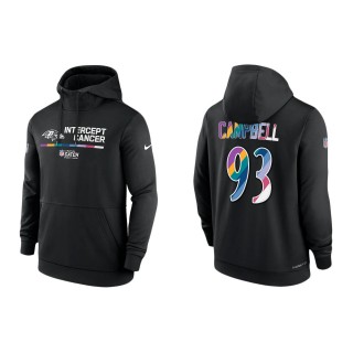 Calais Campbell Baltimore Ravens Black 2022 NFL Crucial Catch Therma Performance Pullover Hoodie