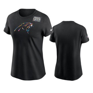 Women's Carolina Panthers Black Multicolor Crucial Catch Performance T-Shirt