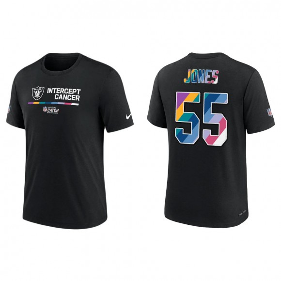 Chandler Jones Las Vegas Raiders Black 2022 NFL Crucial Catch Performance T-Shirt