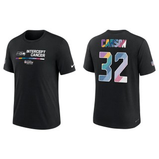 Chris Carson Seattle Seahawks Black 2022 NFL Crucial Catch Performance T-Shirt
