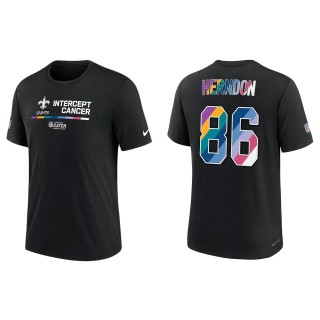 Chris Herndon New Orleans Saints Black 2022 NFL Crucial Catch Performance T-Shirt