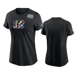 Women's Cincinnati Bengals Black Multicolor Crucial Catch Performance T-Shirt