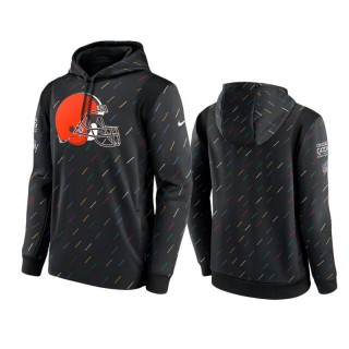 Men's Cleveland Browns Charcoal Therma Pullover 2021 NFL Crucial Catch Hoodie