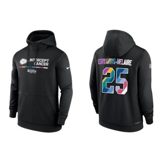 Clyde Edwards-Helaire Kansas City Chiefs Black 2022 NFL Crucial Catch Therma Performance Pullover Hoodie