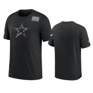 Men's Dallas Cowboys Black Sideline Crucial Catch Performance T-Shirt