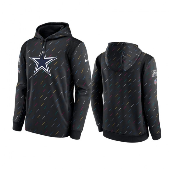 Men's Dallas Cowboys Charcoal Therma Pullover 2021 NFL Crucial Catch Hoodie