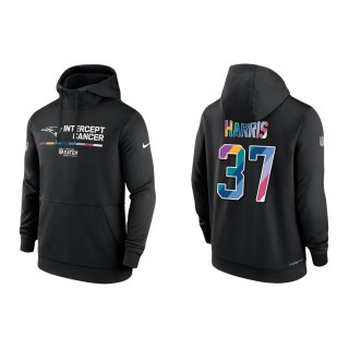 Damien Harris New England Patriots Black 2022 NFL Crucial Catch Therma Performance Pullover Hoodie
