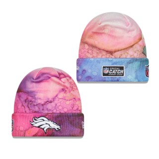Men's Denver Broncos Pink 2022 NFL Crucial Catch Knit Hat
