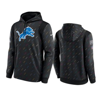 Men's Detroit Lions Charcoal Therma Pullover 2021 NFL Crucial Catch Hoodie