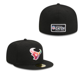 Houston Texans Black 2023 NFL Crucial Catch Fitted Hat