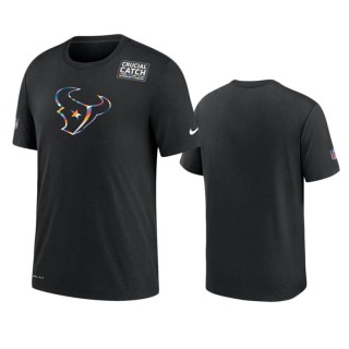 Men's Houston Texans Black Sideline Crucial Catch Performance T-Shirt