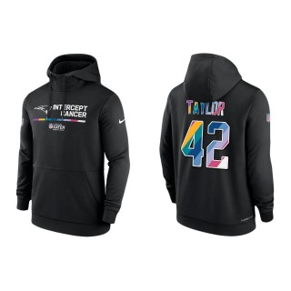 J.J. Taylor New England Patriots Black 2022 NFL Crucial Catch Therma Performance Pullover Hoodie