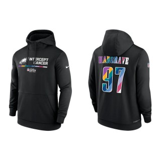 Javon Hargrave Philadelphia Eagles Black 2022 NFL Crucial Catch Therma Performance Pullover Hoodie