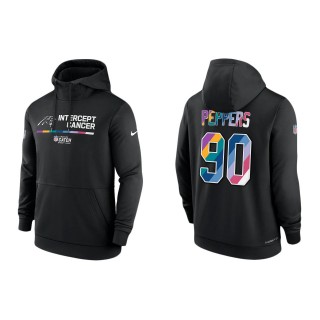 Julius Peppers Carolina Panthers Black 2022 NFL Crucial Catch Therma Performance Pullover Hoodie