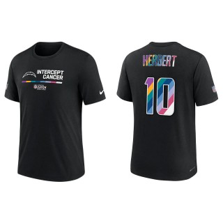 Justin Herbert Los Angeles Chargers Black 2022 NFL Crucial Catch Performance T-Shirt