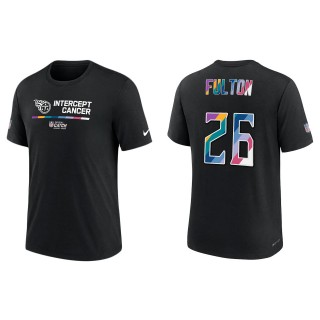 Kristian Fulton Tennessee Titans Black 2022 NFL Crucial Catch Performance T-Shirt