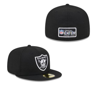 Las Vegas Raiders Black 2023 NFL Crucial Catch Fitted Hat