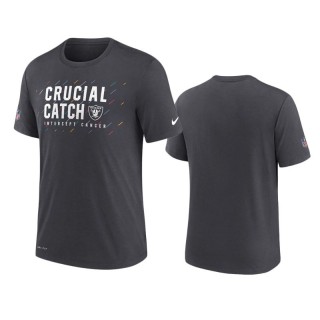 Men's Las Vegas Raiders Charcoal Performance 2021 NFL Crucial Catch T-Shirt