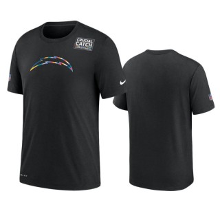 Men's Los Angeles Chargers Black Sideline Crucial Catch Performance T-Shirt