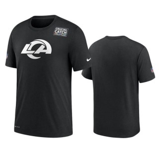 Men's Los Angeles Rams Black Sideline Crucial Catch Performance T-Shirt
