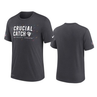 Men's Los Angeles Rams Charcoal Performance 2021 NFL Crucial Catch T-Shirt