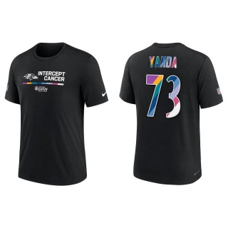 Marshal Yanda Baltimore Ravens Black 2022 NFL Crucial Catch Performance T-Shirt