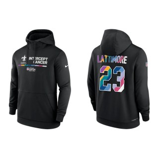 Marshon Lattimore New Orleans Saints Black 2022 NFL Crucial Catch Therma Performance Pullover Hoodie