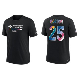 Melvin Gordon Denver Broncos Black 2022 NFL Crucial Catch Performance T-Shirt