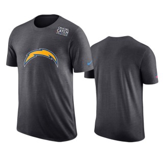 Men's Los Angeles Chargers Anthracite Crucial Catch T-Shirt