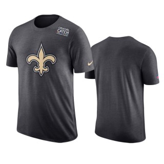 Men's New Orleans Saints Anthracite Crucial Catch T-Shirt