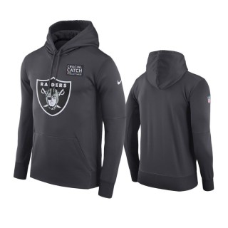 Men's Oakland Raiders Anthracite Crucial Catch Hoodie