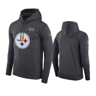 Men's Pittsburgh Steelers Anthracite Crucial Catch Hoodie