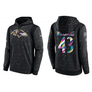 Men's Baltimore Ravens Marcus Williams Charcoal NFL Crucial Catch Hoodie
