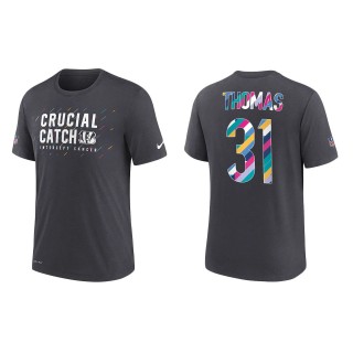 Men's Cincinnati Bengals Michael Thomas Charcoal 2021 NFL Crucial Catch Performance T-Shirt