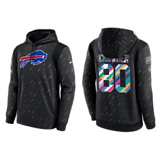 Men's Buffalo Bills Jamison Crowder Charcoal 2021 NFL Crucial Catch Therma Pullover Hoodie