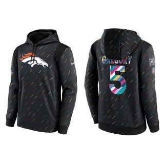 Men's Denver Broncos Randy Gregory Charcoal 2021 NFL Crucial Catch Therma Pullover Hoodie
