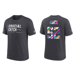Men's Los Angeles Chargers Khalil Mack Charcoal 2021 NFL Crucial Catch Performance T-Shirt