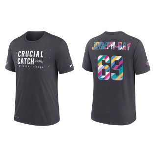 Men's Los Angeles Chargers Sebastian Joseph-Day Charcoal 2021 NFL Crucial Catch Performance T-Shirt
