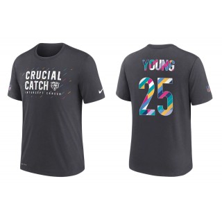 Men's Chicago Bears Tavon Young Charcoal NFL Crucial Catch T-Shirt