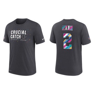 Men's Indianapolis Colts Matt Ryan Charcoal 2021 NFL Crucial Catch Performance T-Shirt