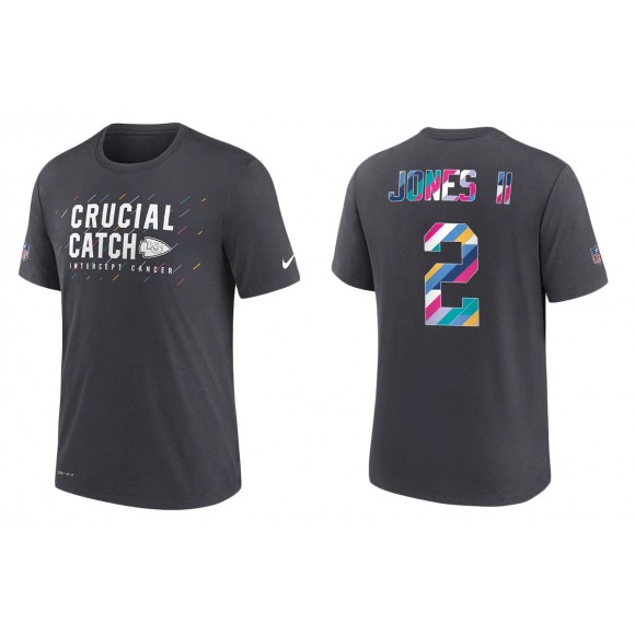 Men's Kansas City Chiefs Ronald Jones II Charcoal NFL Crucial Catch T-Shirt
