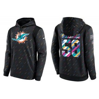 Men's Miami Dolphins Connor Williams Charcoal NFL Crucial Catch Hoodie