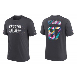 Men's New York Jets C.J. Uzomah Charcoal NFL Crucial Catch T-Shirt