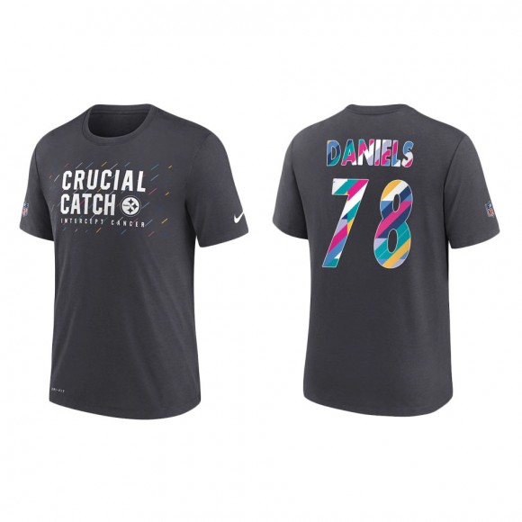 Men's Pittsburgh Steelers James Daniels Charcoal 2021 NFL Crucial Catch Performance T-Shirt