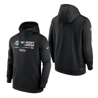 Men's Miami Dolphins Black 2022 NFL Crucial Catch Therma Performance Pullover Hoodie