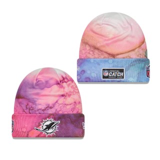 Men's Miami Dolphins Pink 2022 NFL Crucial Catch Knit Hat