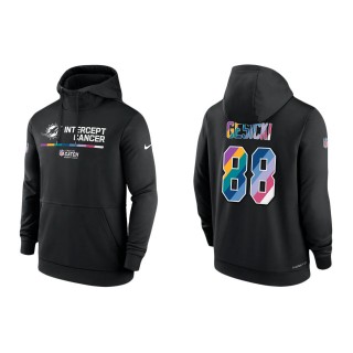 Mike Gesicki Miami Dolphins Black 2022 NFL Crucial Catch Therma Performance Pullover Hoodie