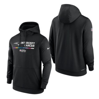 Men's New England Patriots Black 2022 NFL Crucial Catch Therma Performance Pullover Hoodie